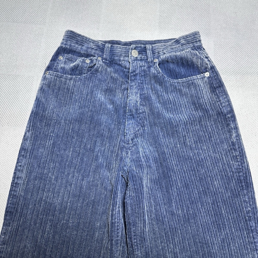 BDG High Rise Baggy Pants Womens 27 Blue Thick Corduroy Y2K Streetwear - Picture 2 of 14